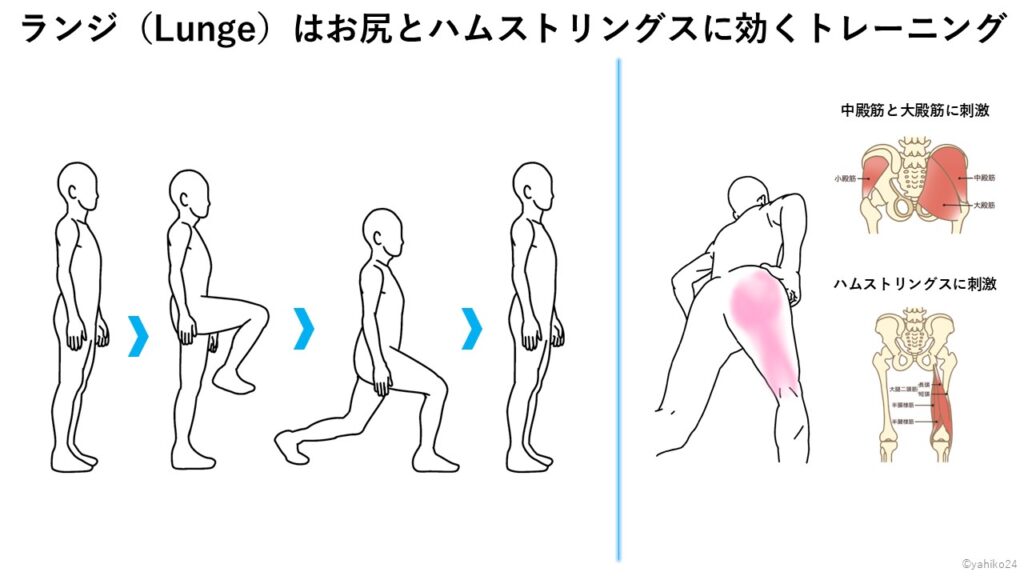 ランジ（Lunge）はお尻とハムストリングスに効くトレーニング