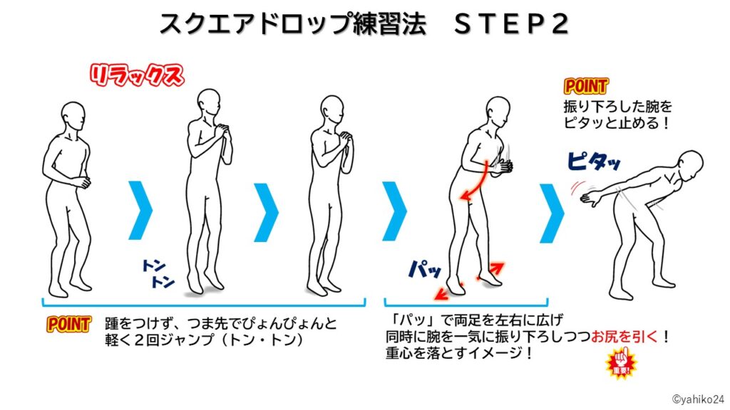姿勢のドロップ_スクエアドロップ練習法　ＳＴＥＰ２